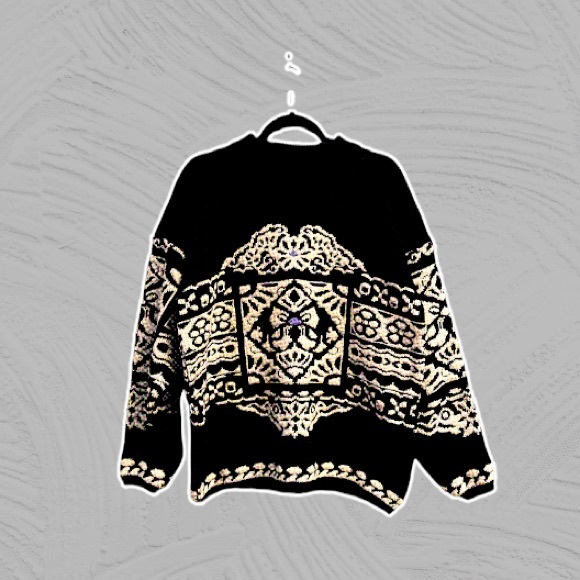 Sweaters - Black and White Knit Sweater